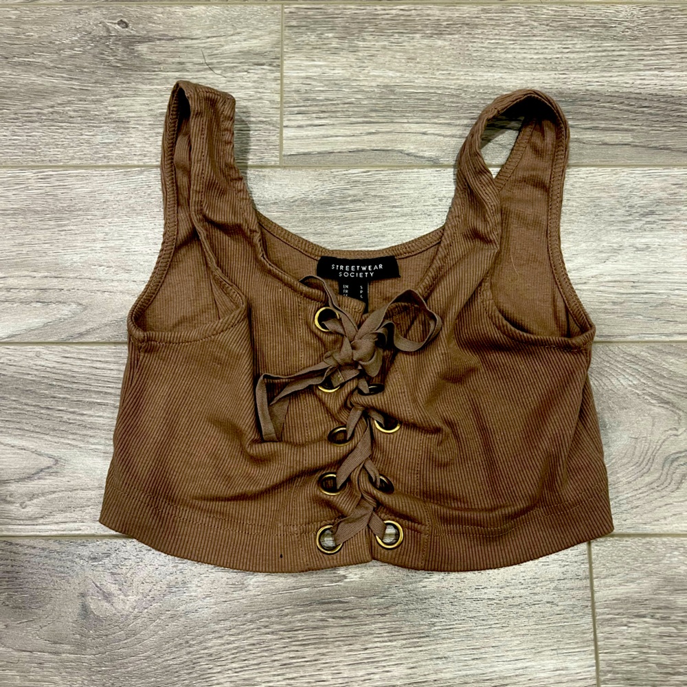 Urban planet brown crop top